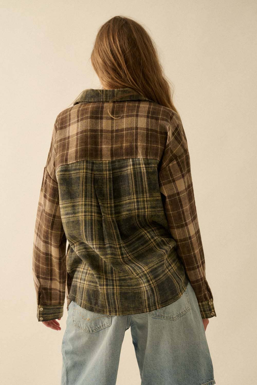 Plaid Colorblock Flannel