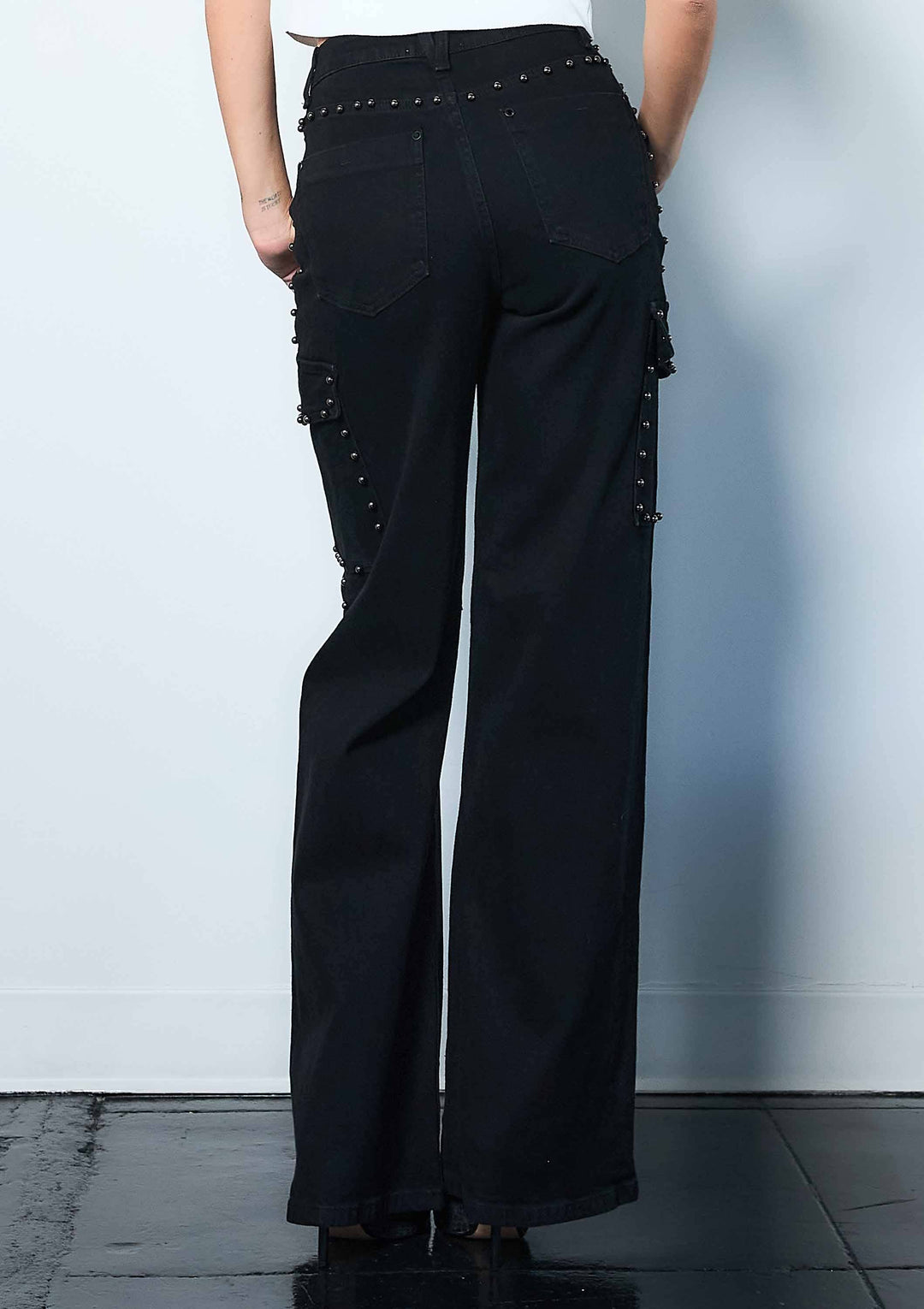 Silver Stud Cargo Jeans