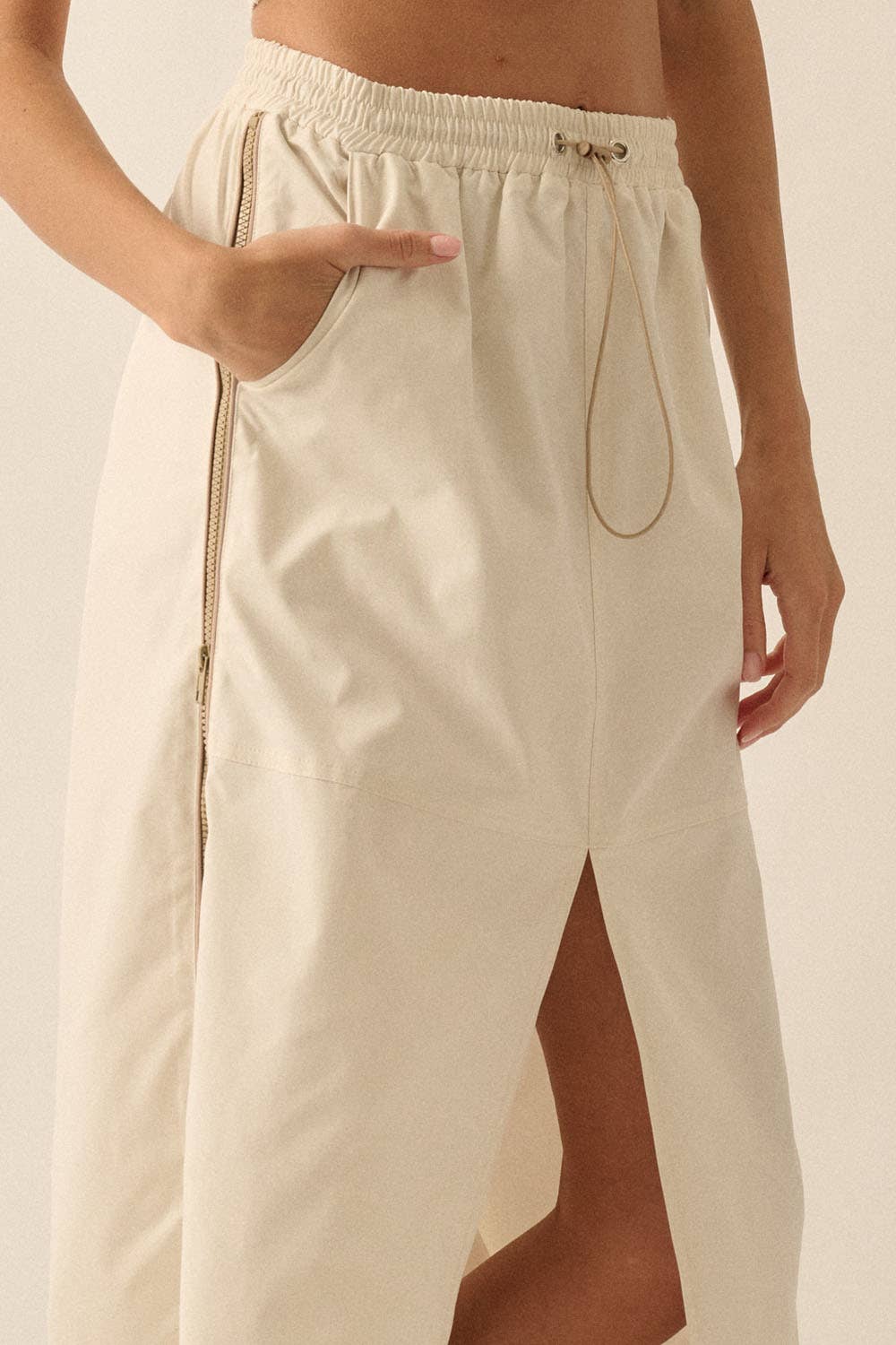 Drawstring Midi Skirt