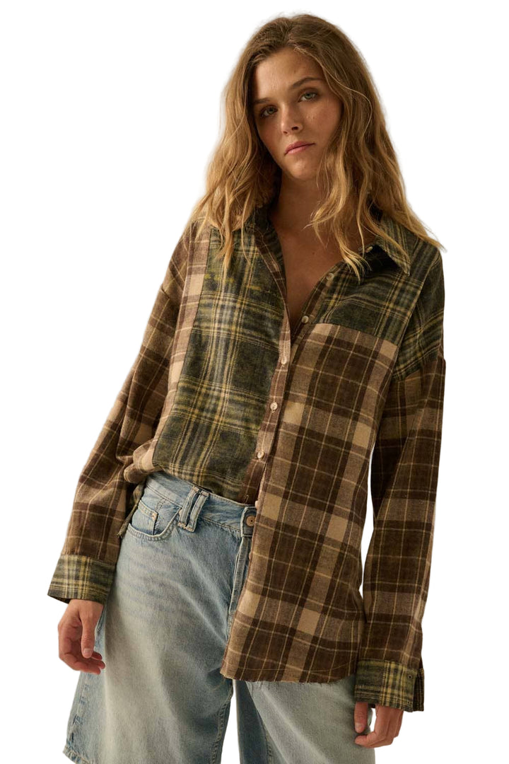 Plaid Colorblock Flannel