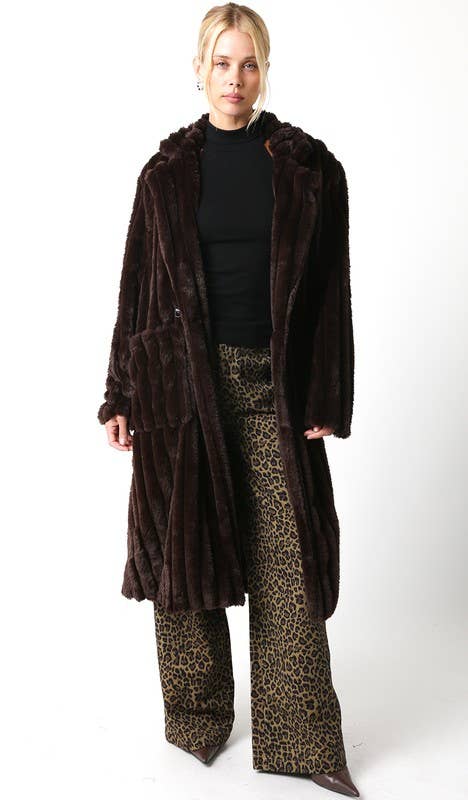 Devin Faux Fur Longline Coat