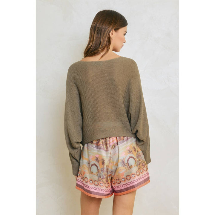 Border Print Belted Trouser Shorts