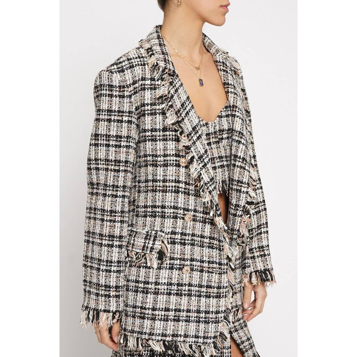 FRAYED EDGE BOUCLE BLAZER