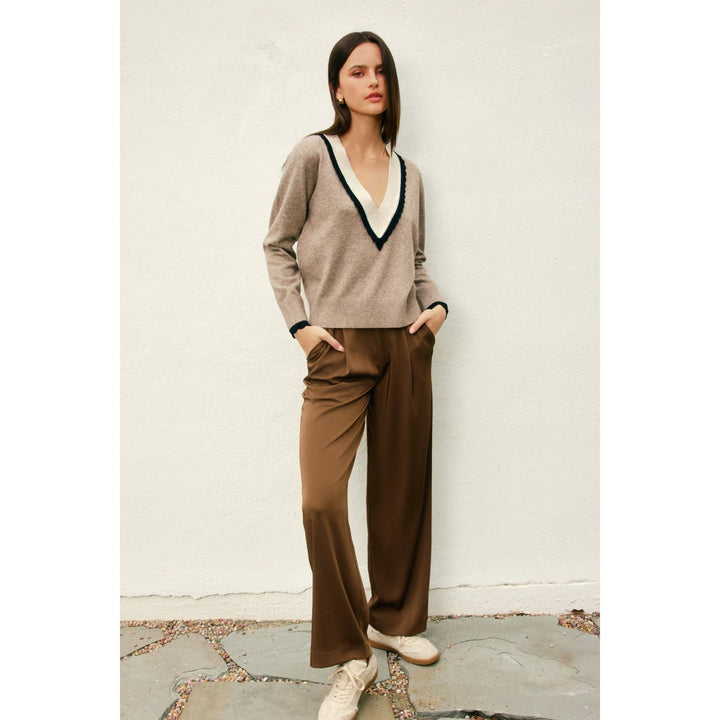 Valerie Varsity Deep V Sweater