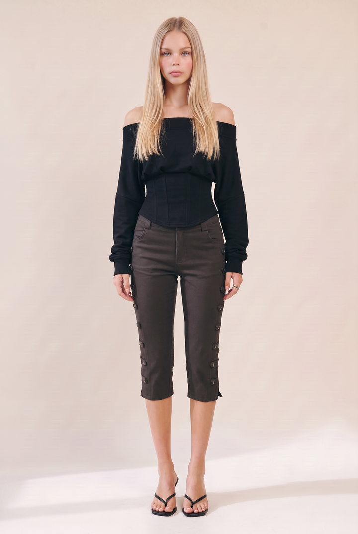 French Terry Corset Sweatshirt