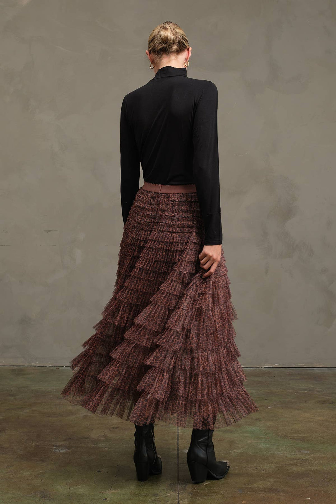 Mesh Leopard Maxi Skirt