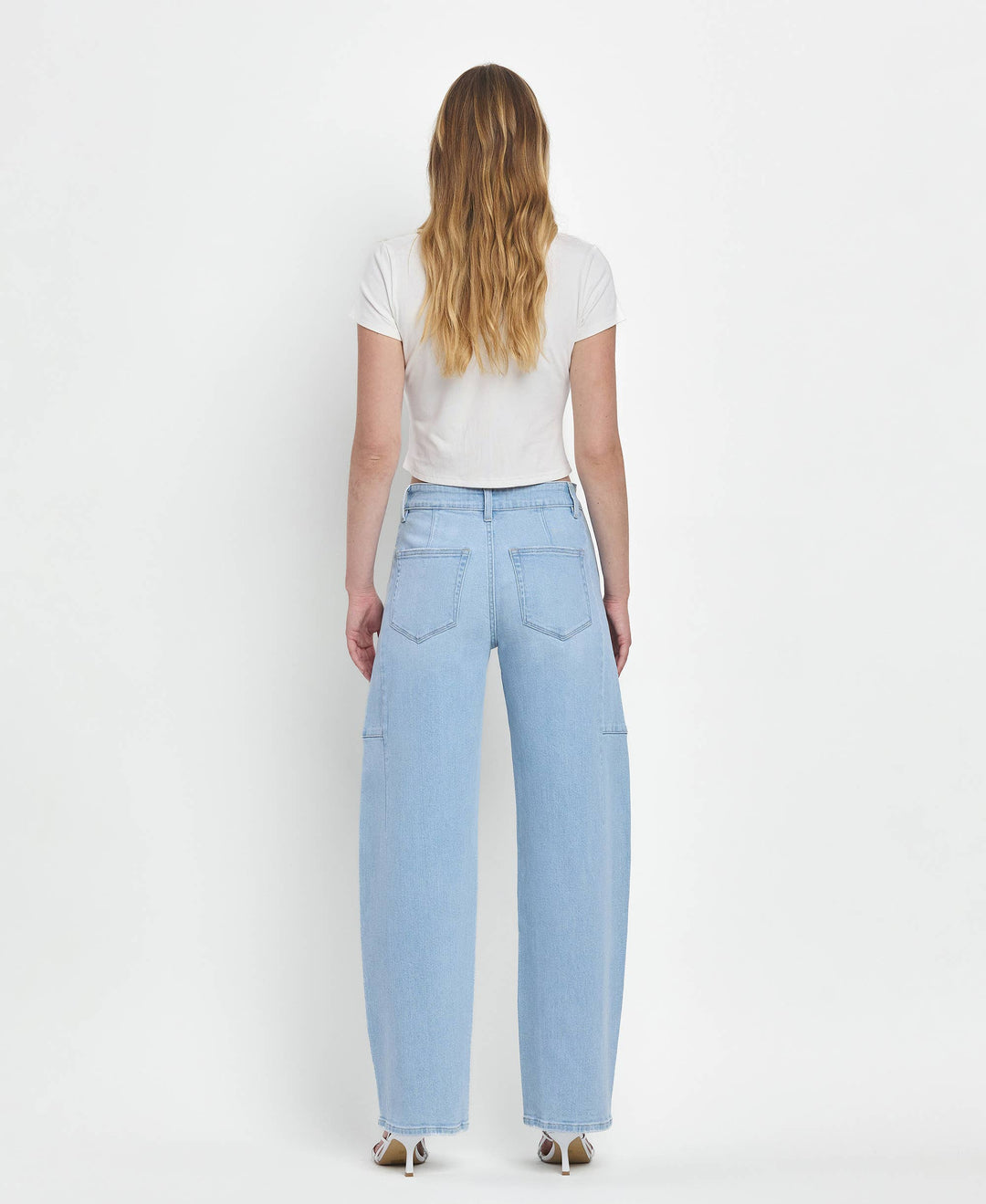 High Rise Light Wash Barrel Jeans