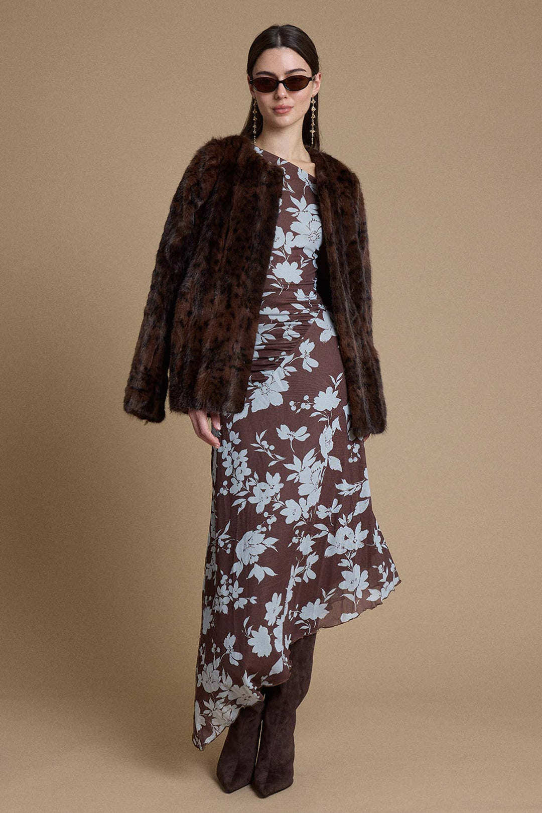 Mink Faux Fur Collarless Jacket