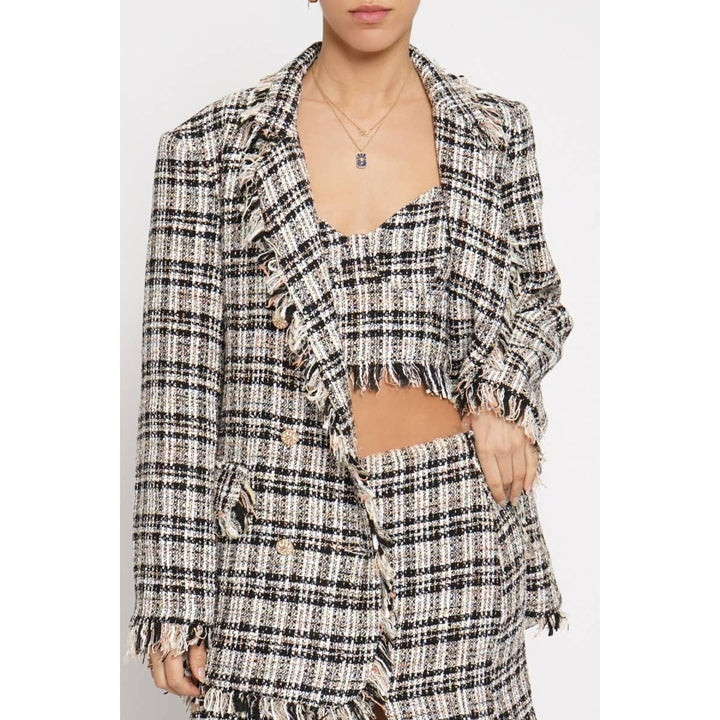 FRAYED EDGE BOUCLE BLAZER