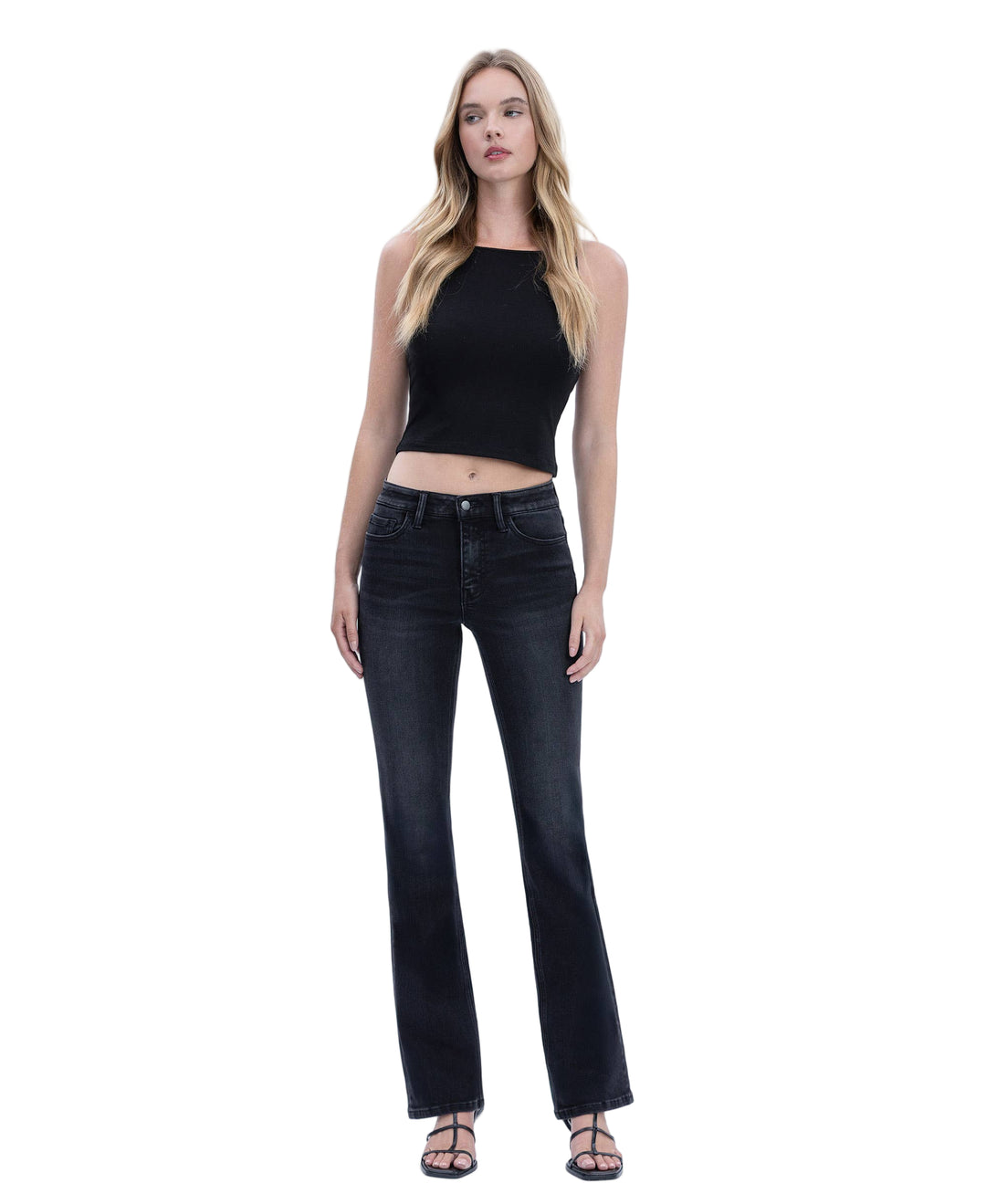 High Rise Full Length Slim Bootcut Jeans