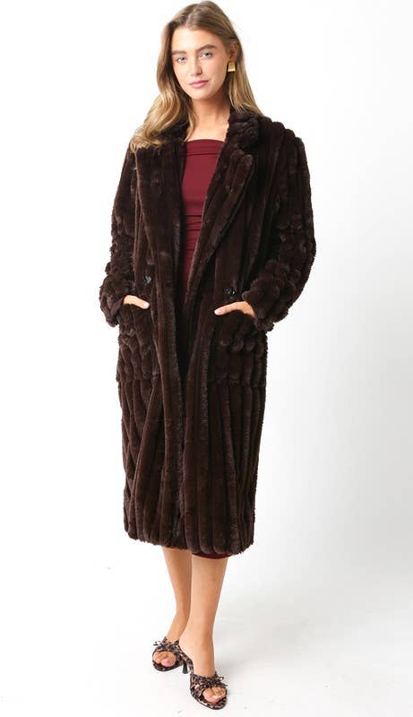 Devin Faux Fur Longline Coat