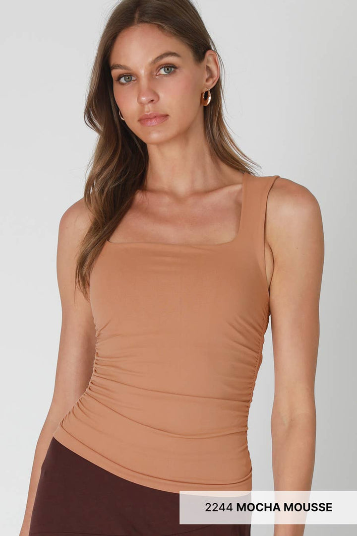 Clean Line Square Shirred Top