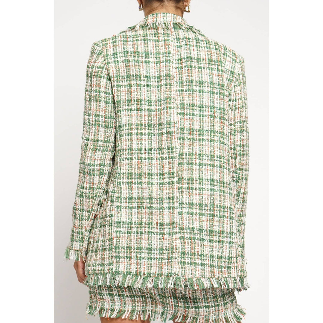 FRAYED EDGE BOUCLE BLAZER