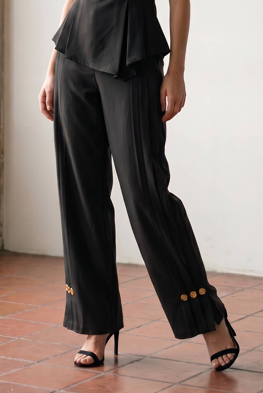 Sophie Tailored Trousers with Buttoned Pleat Cuffs
