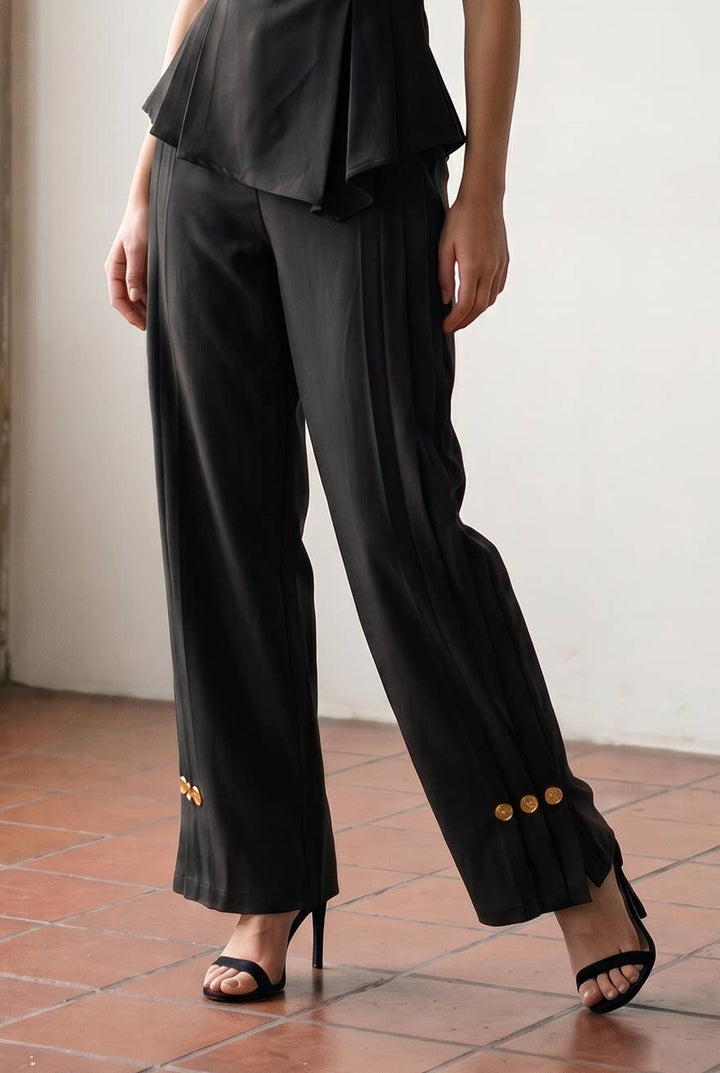 Sophie Tailored Trousers with Buttoned Pleat Cuffs