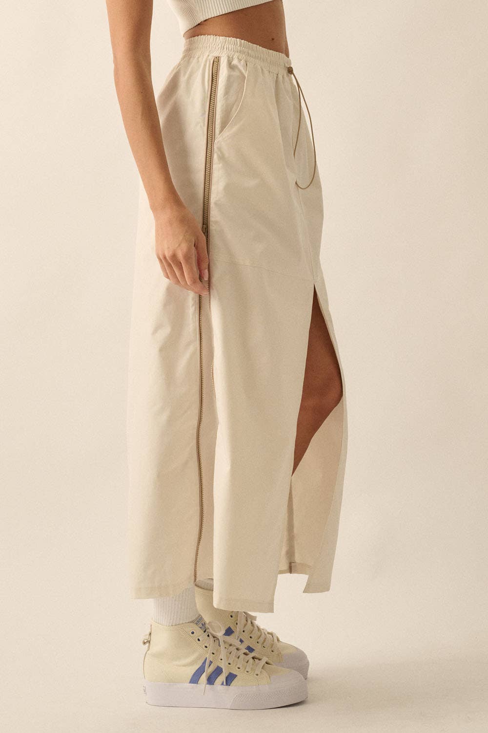 Drawstring Midi Skirt