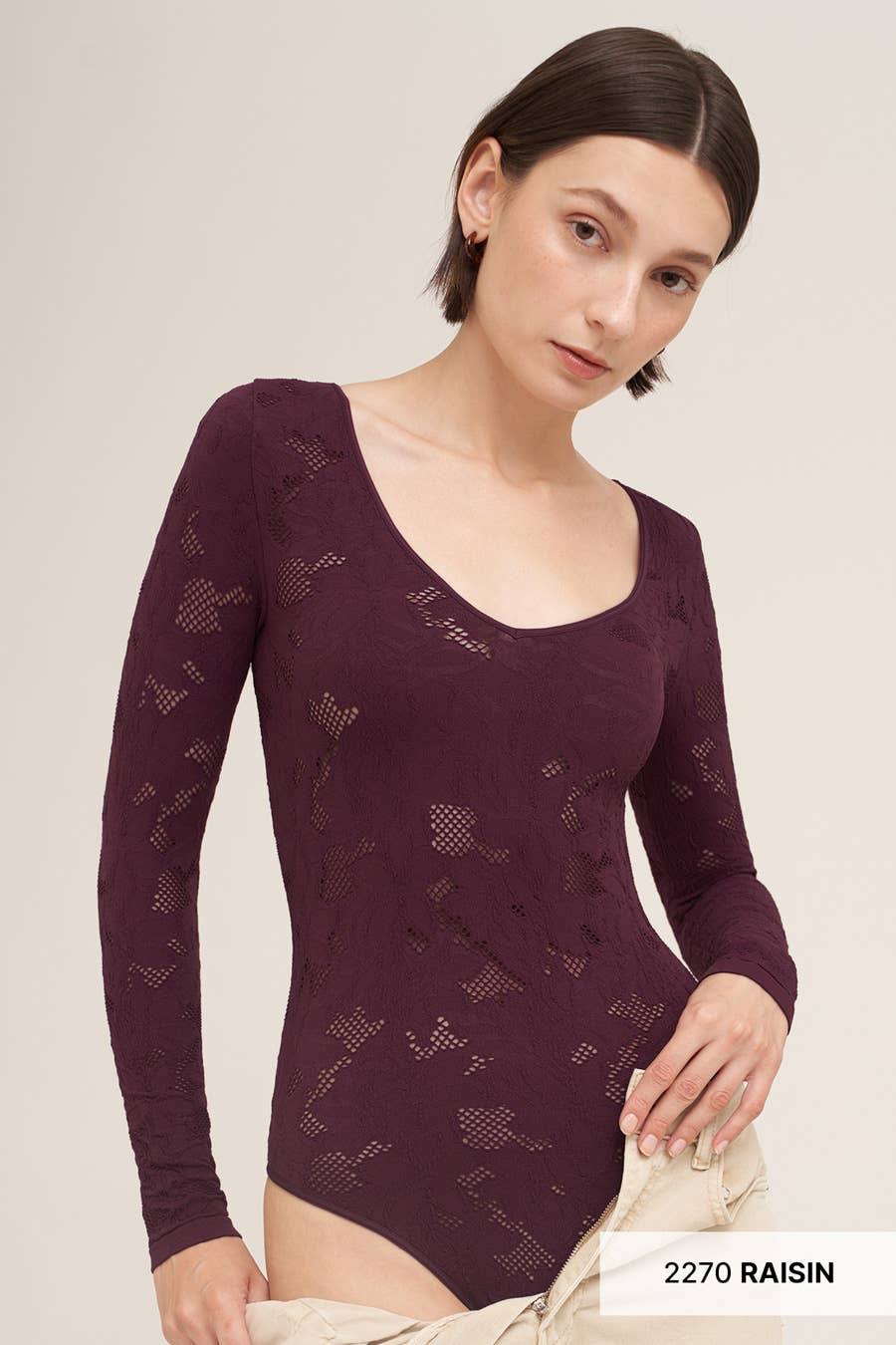 Lace Textured Bodysuit