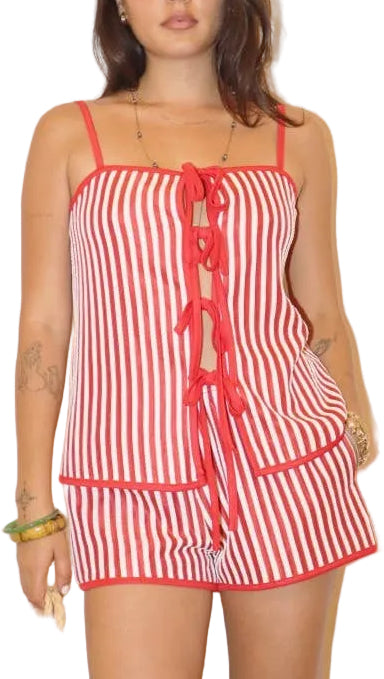 Candy Stripe Tie Top