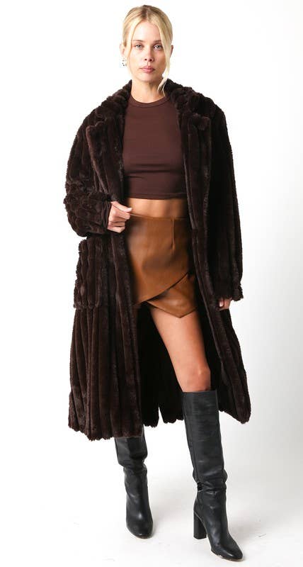 Devin Faux Fur Longline Coat