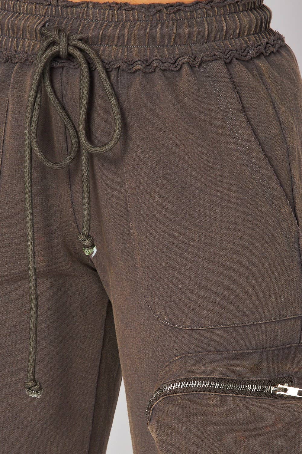 Knit Cargo Pocket Straight Leg Pants