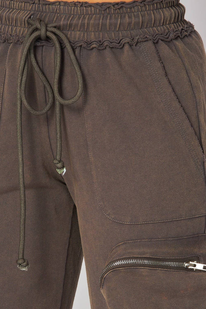 Knit Cargo Pocket Straight Leg Pants