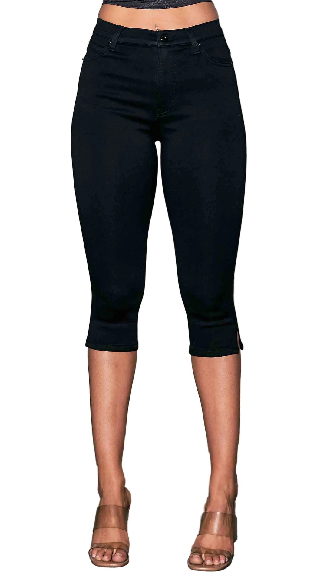 Black Denim Capri Pants