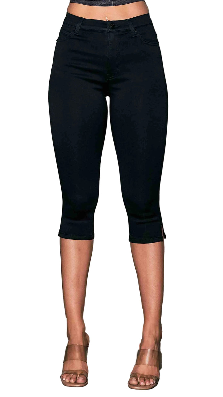 Black Denim Capri Pants
