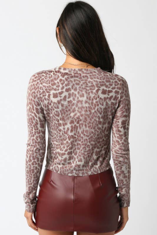 Leopard Knit Top