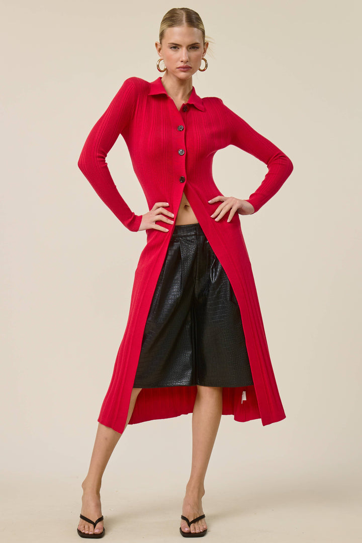 Collared  Knit Duster