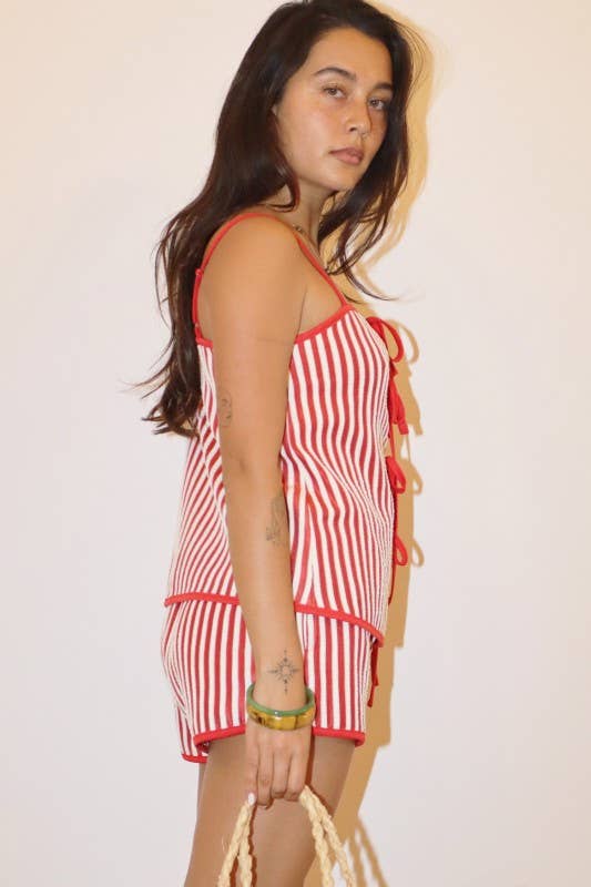 Candy Stripe Tie Top