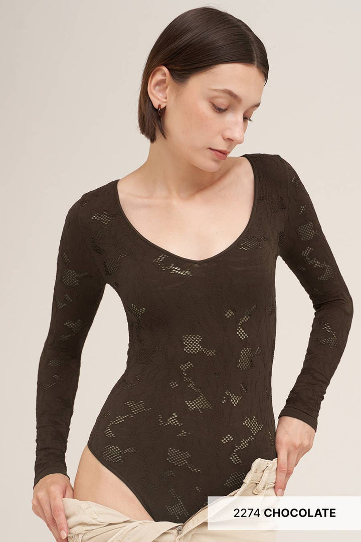 Lace Textured Bodysuit