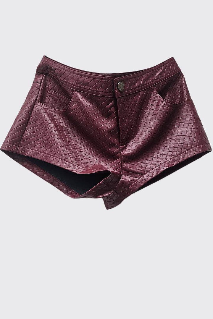 Faux Leather Micro Shorts