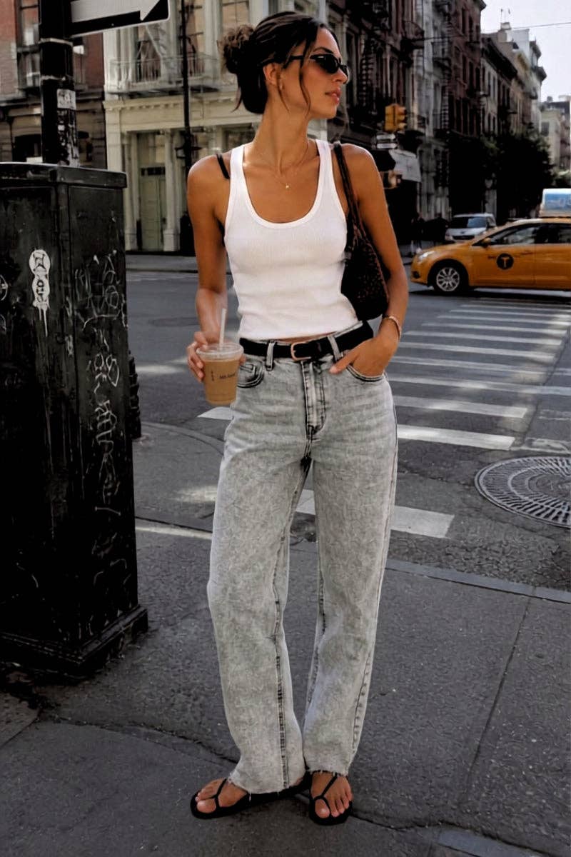 HIGH RISE  BARREL JEANS