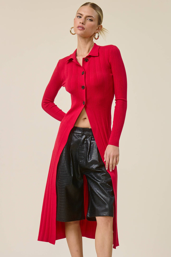 Collared  Knit Duster