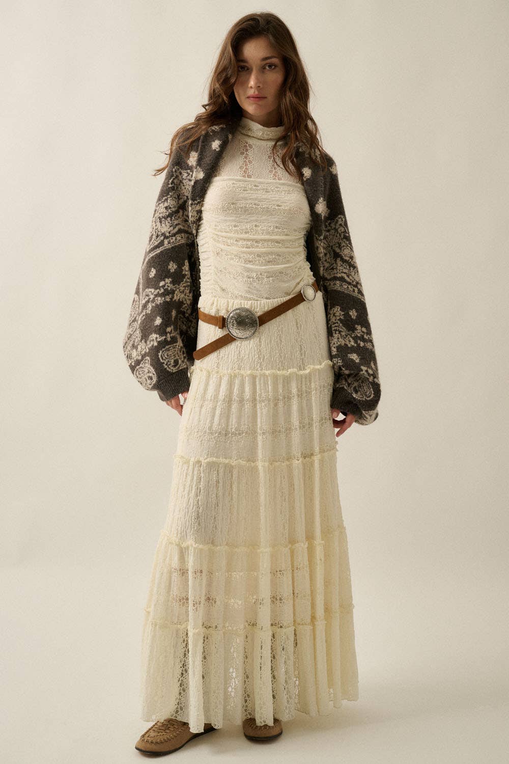 Paisley Bandana Sweater Shrug Cardigan