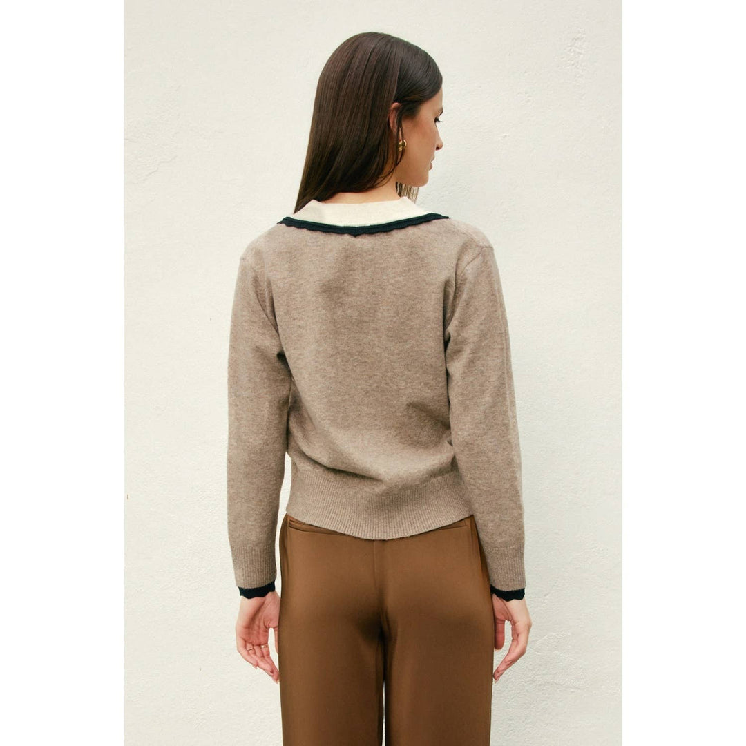 Valerie Varsity Deep V Sweater