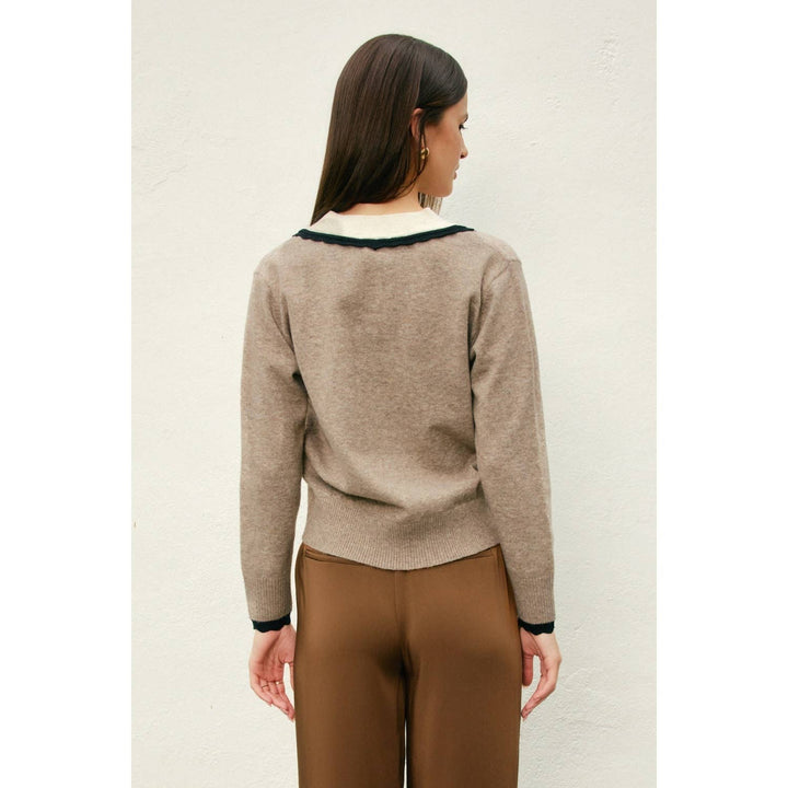 Valerie Varsity Deep V Sweater