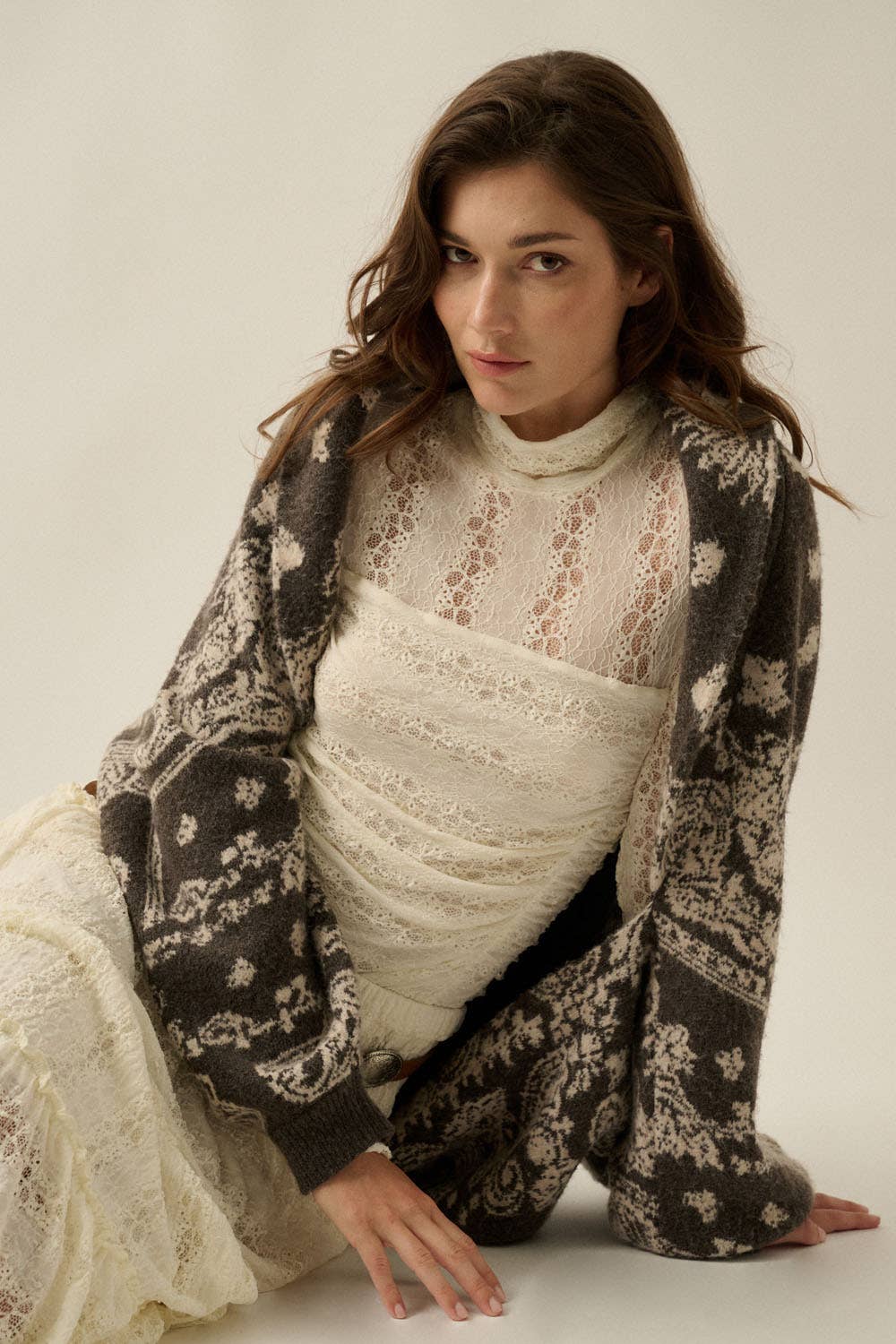Paisley Bandana Sweater Shrug Cardigan