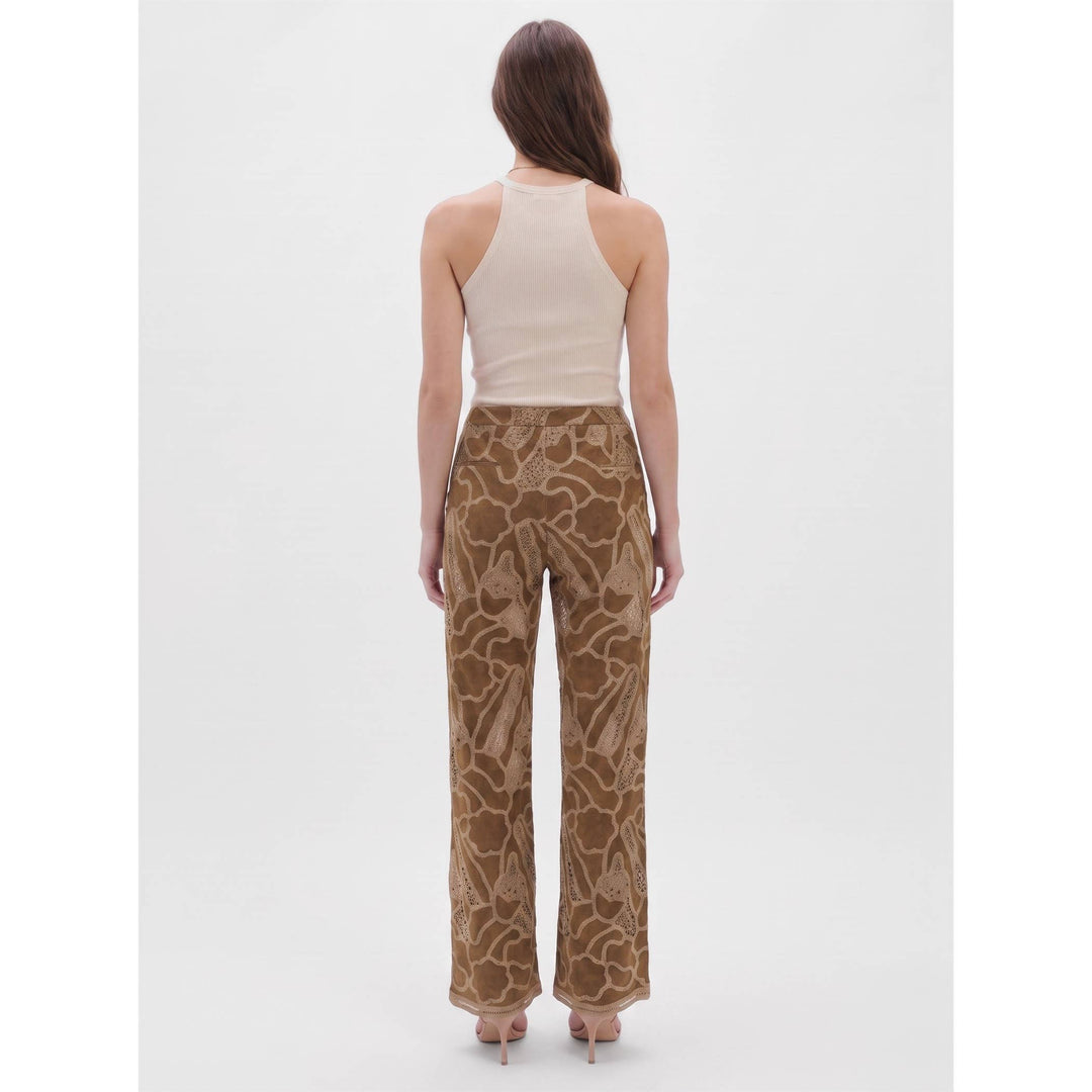 Suede Crochet Detail Pants