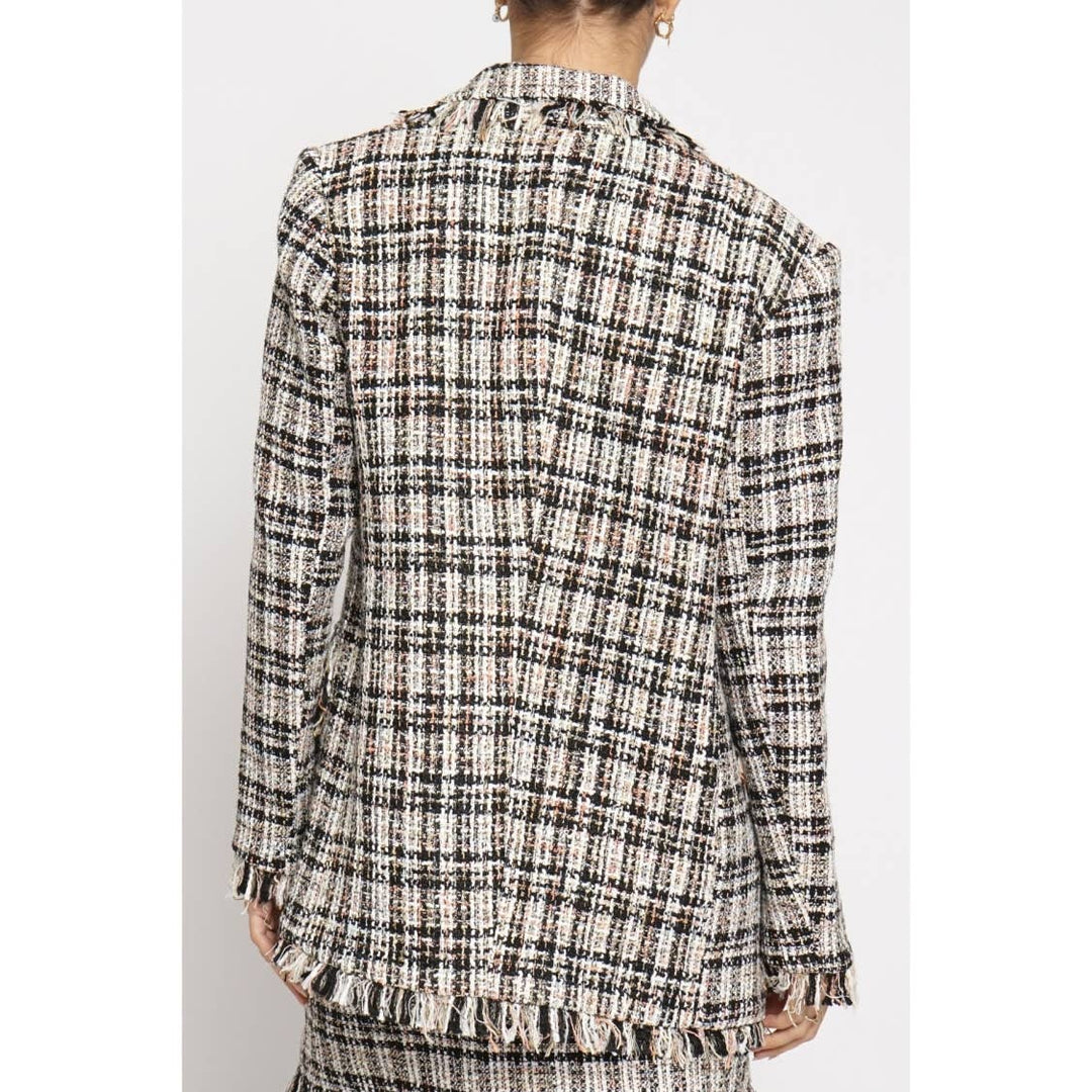 FRAYED EDGE BOUCLE BLAZER