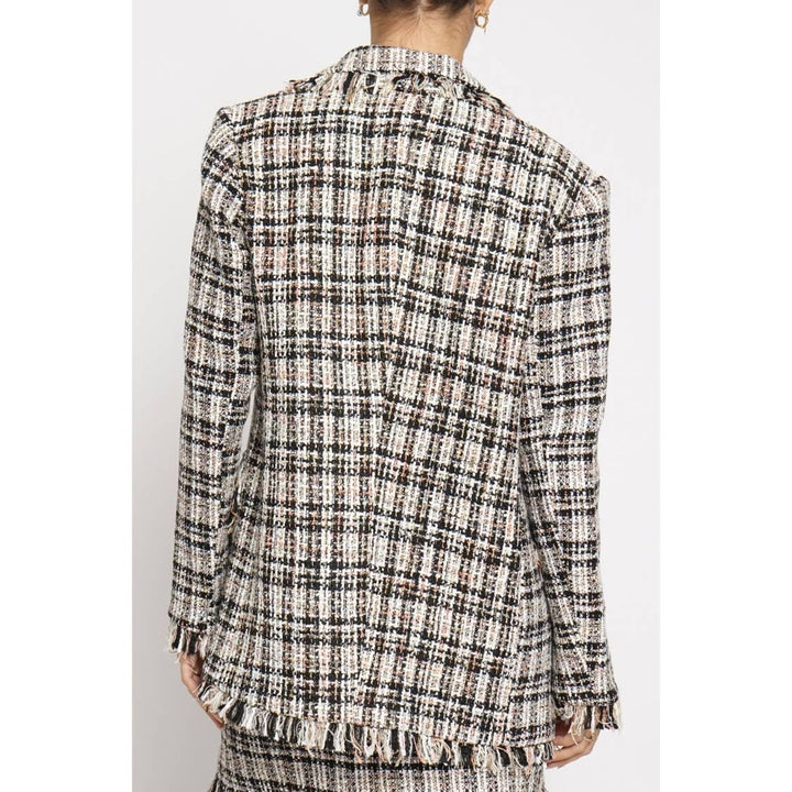 FRAYED EDGE BOUCLE BLAZER
