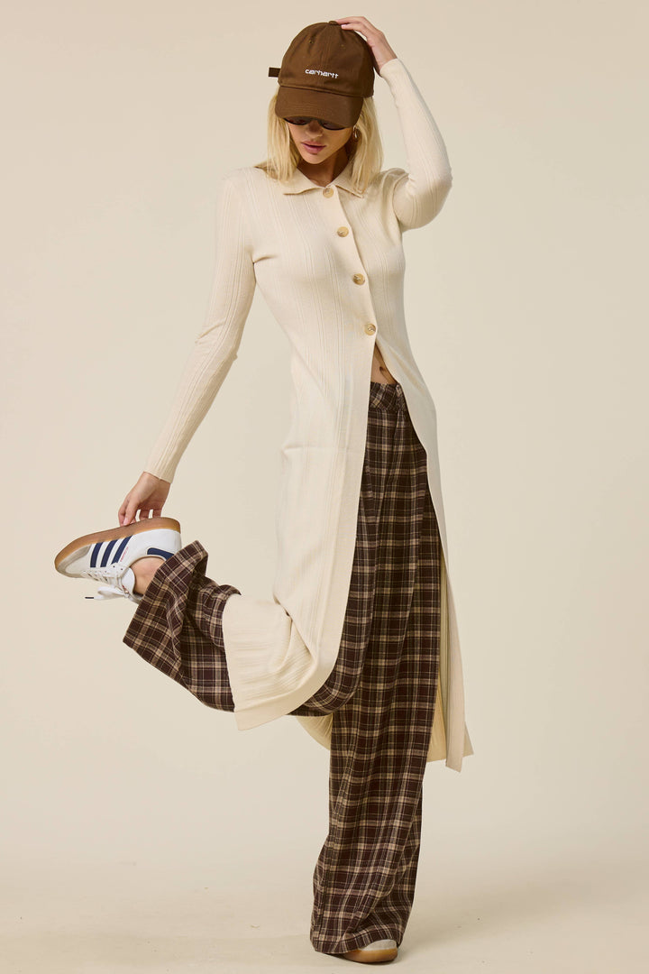 Collared  Knit Duster