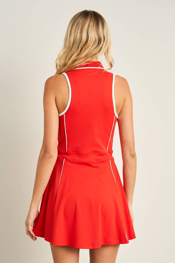 Contrast Piping Athletic Dress