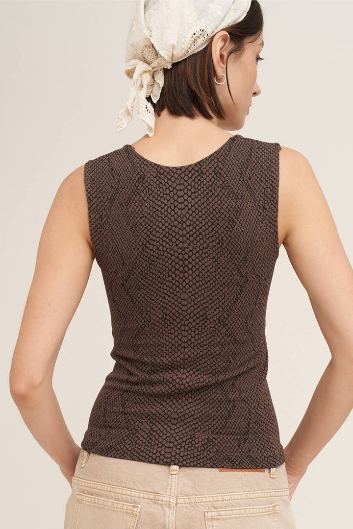 Snakeprint Square Neck Tank