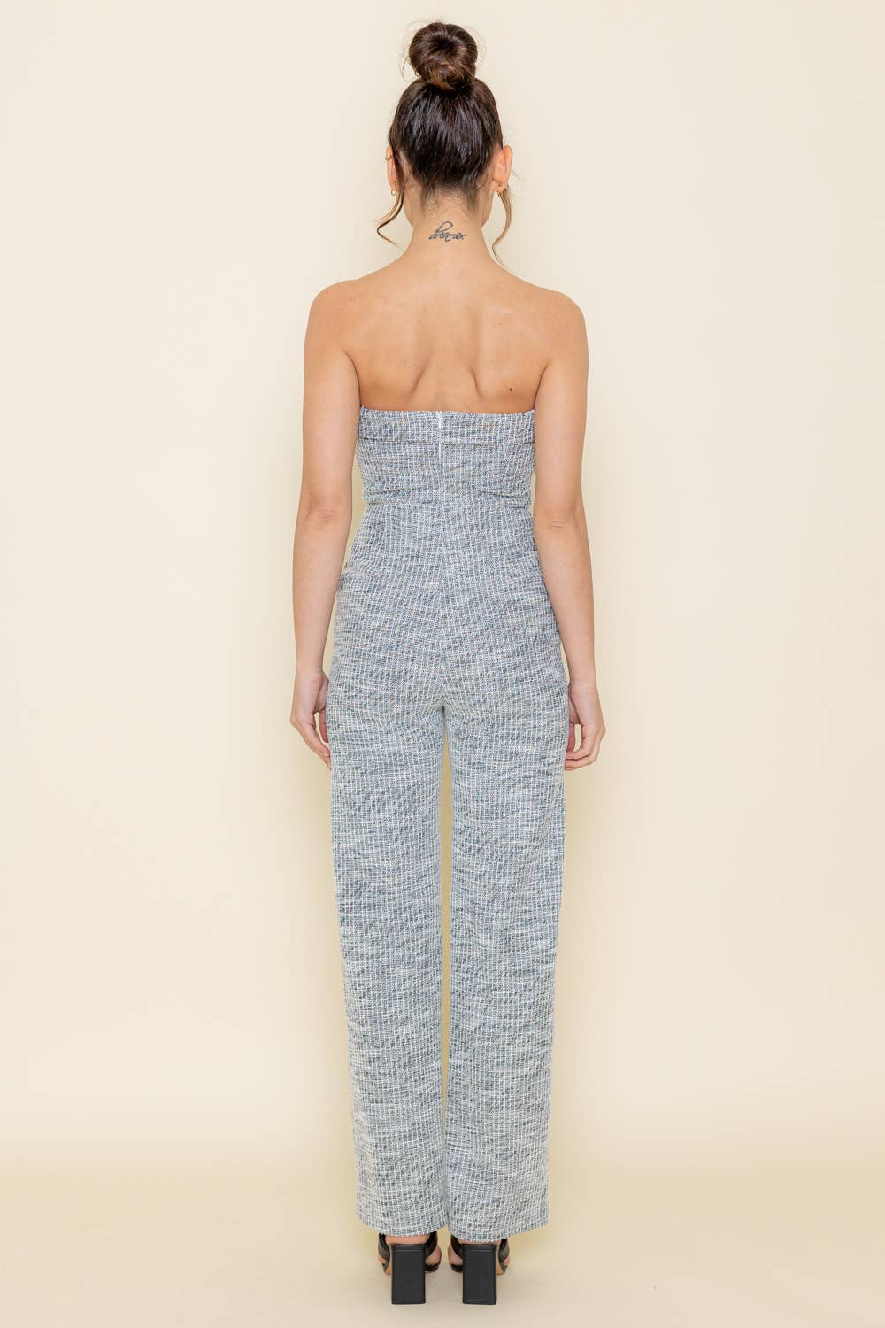Spring Tweed Strapless Jumpsuit