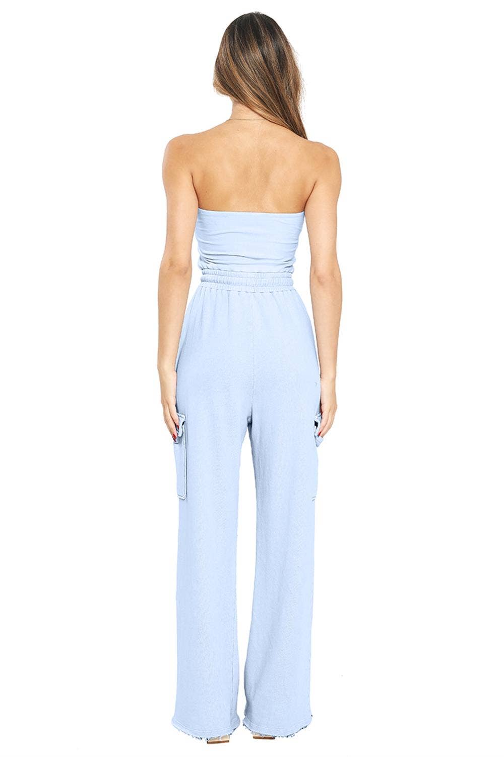 Mineral Washed Straples Jumpsuit