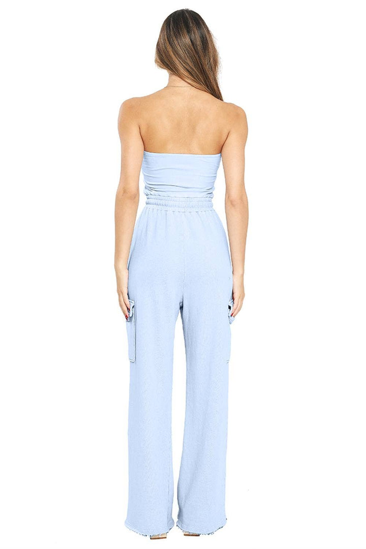 Mineral Washed Straples Jumpsuit