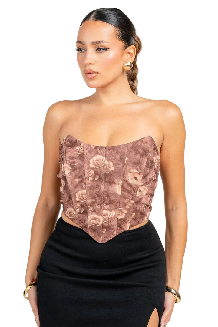 CORSET LACE UP CROP TOP