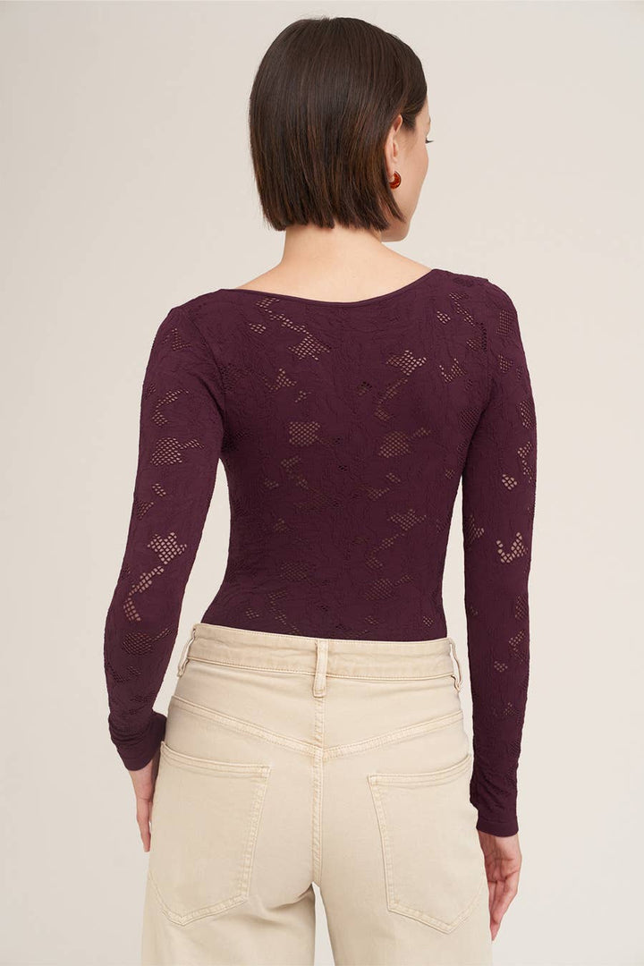 Lace Textured Bodysuit