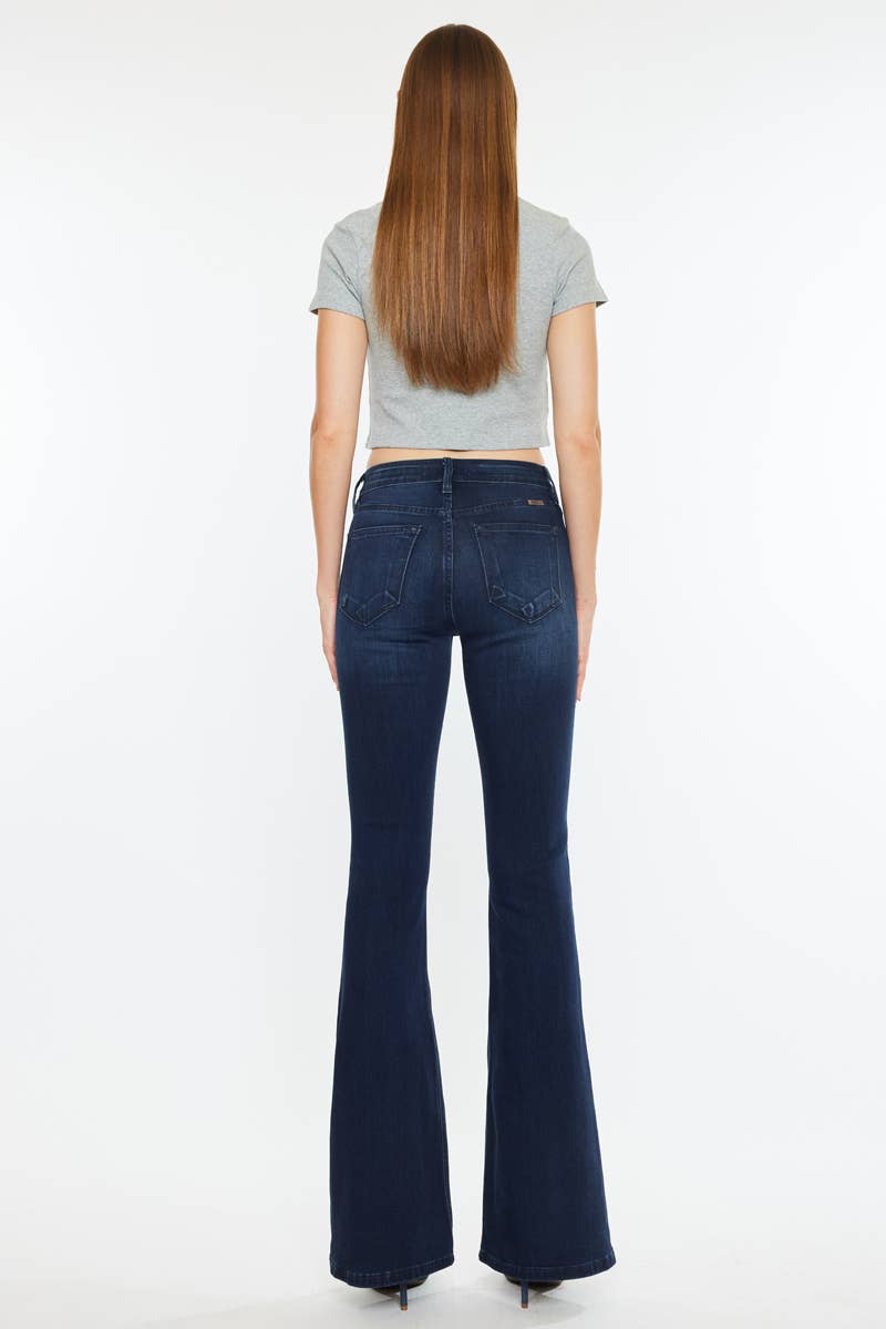 Mid-Rise Dark Flare Jeans